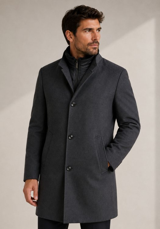 Bugatti Παλτό Classic - 221429 24220 270 Dark Grey