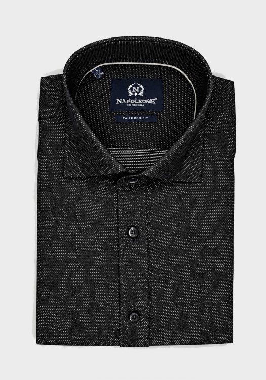 Monte Napoleone Πουκάμισο Micro - 262 32 2500 3282 4 Black