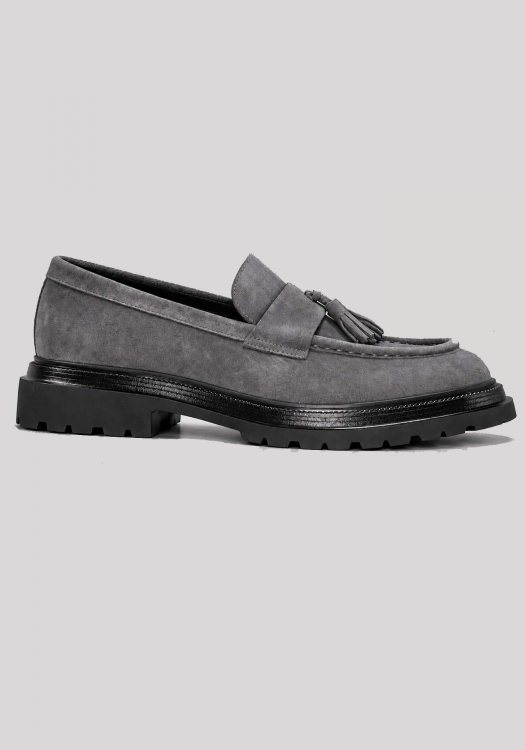 Monte Napoleone Δερμάτινα Loafer - 262 90 6600 9003 5 Grey