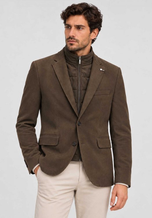 Bugatti Σακάκι Alcantara - 298228 29253 80 Brown