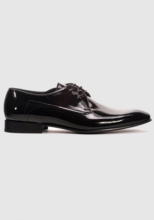 Perlamoda Δερμάτινα Παπούτσια της σειράς Derby - 3647VER Black