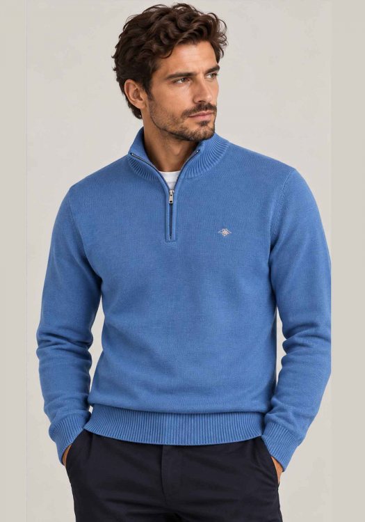 GANT Pullover Half Zip - 8030170 476 Blue Horizon