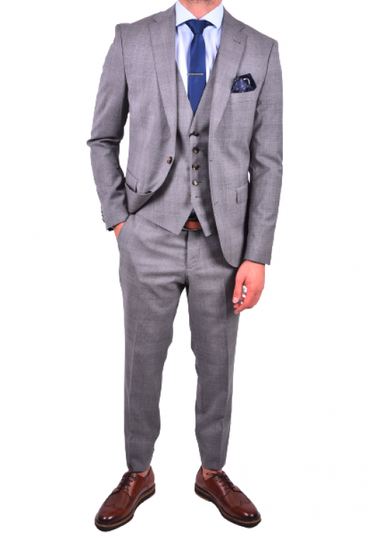 Fragosto Slim fit  Suit - Check Grey