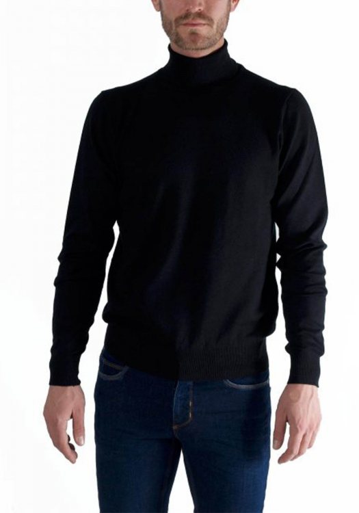 Malagrida Slim-fit turtleneck sweater- black