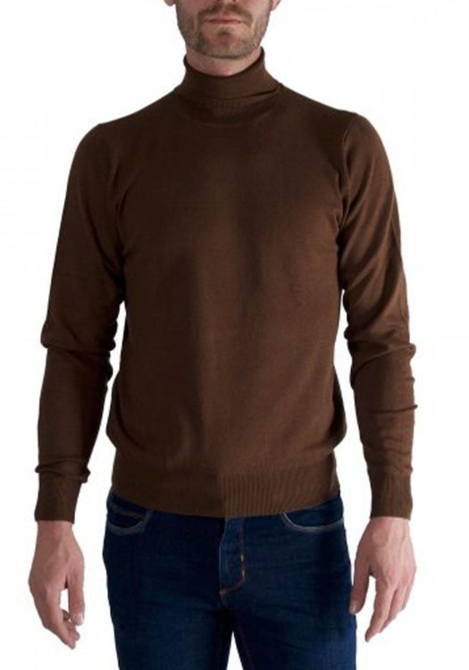 Malagrida Slim-fit turtleneck sweater - Tabacco