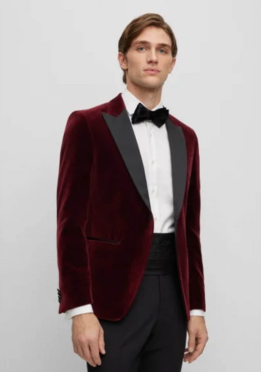 BOSS Velvet Σακάκι της σειράς Hutson - 50484709 602 Dark Red