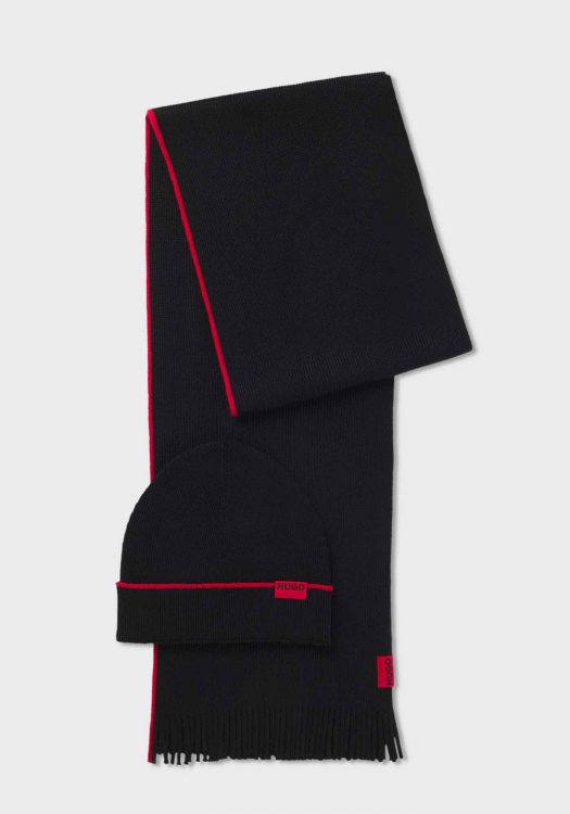 HUGO Set Κασκόλ & Σκούφος της σειράς Zaschel - 50517757 001 Black