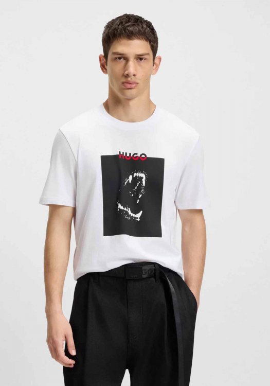 HUGO Κοντομάνικη T-shirt της σειράς Dobero - 50542734  100 White