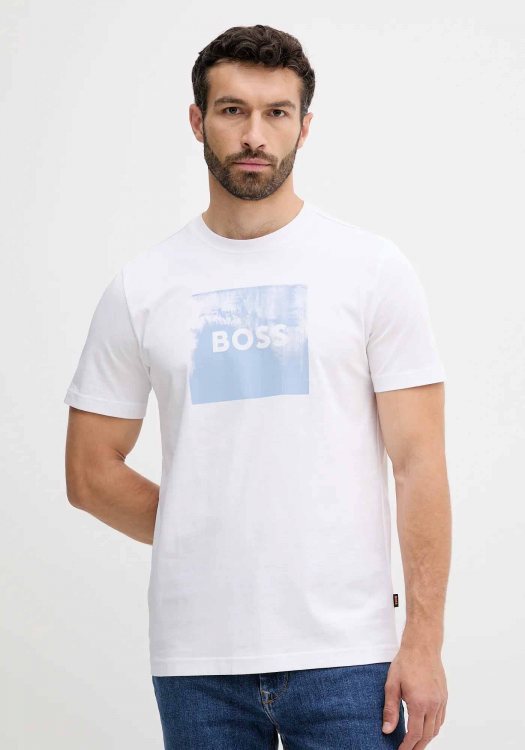 BOSS Κοντομάνικη T-shirt της σειράς Te Wheel - 50546381 100 White