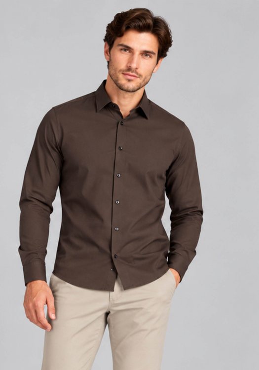 HUGO Πουκάμισο Kenno - 50556258 903 Brown Overflow