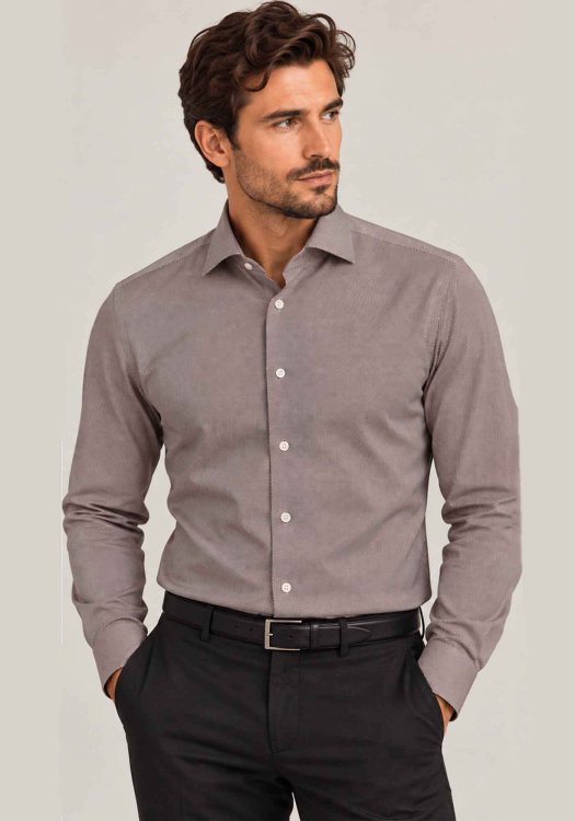 BOSS Πουκάμισο H HANK - 50560628 209 Dark Brown