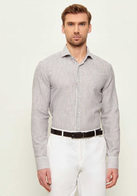 BOSS Πουκάμισο HANK - 50561647 286 Open Beige