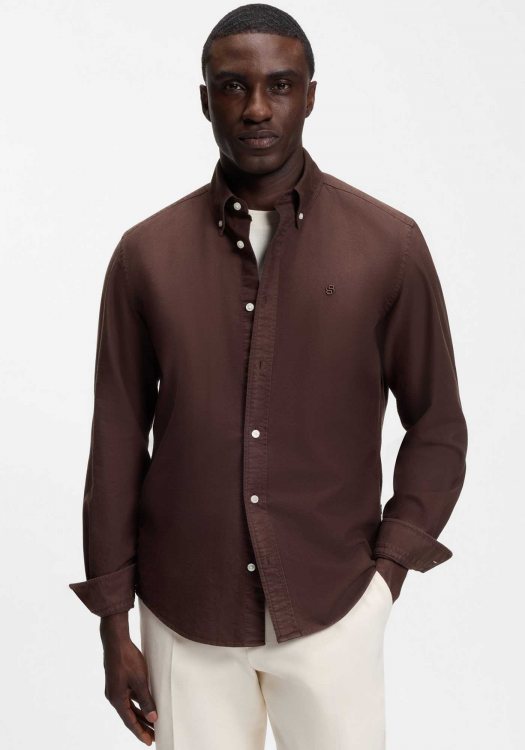 BOSS Πουκάμισο H LIAM 263 - 50567015 209 Dark Brown