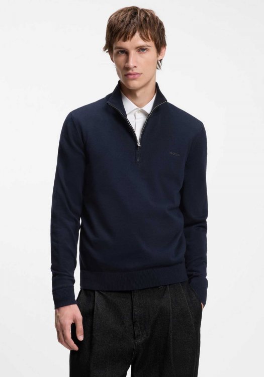 HUGO Zip Sweater San Quintus - 50574143 410 Navy