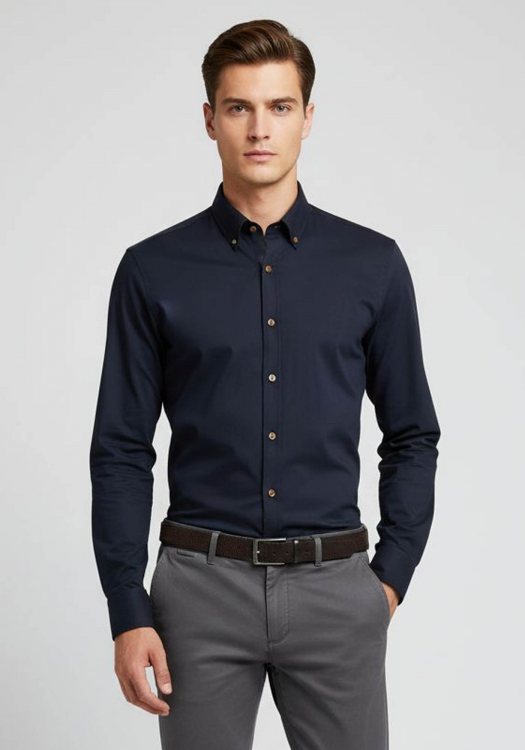 Bugatti Πουκάμισο της σειράς Kent - 9350 68500B 390 Dark Blue