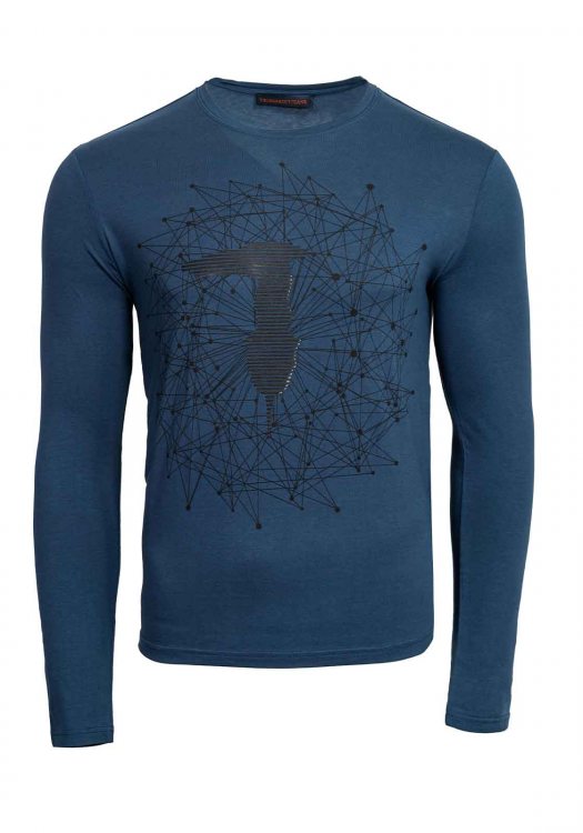 Ανδρική μπλούζα σε κανονική γραμμή - Blue
