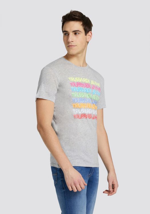 Κοντομάνικη Μπλούζα με ολόγραφο print - Grey