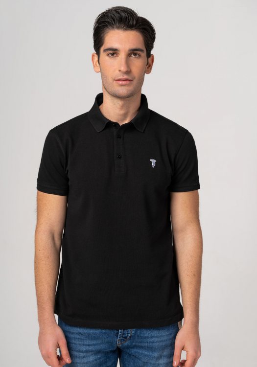 Trussardi Jeans Polo Μπλούζα της σειράς Pique - 52T00597 1T005648 K299 Black