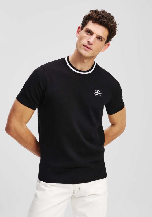 Karl Lagerfeld Κοντομάνικη T Shirt της σειράς Knit -  655001 552398 990 Black