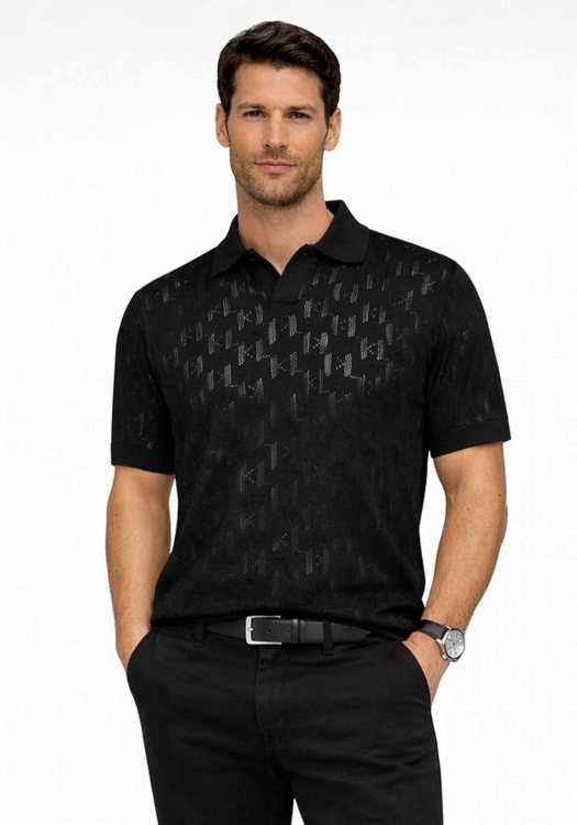 Karl Lagerfeld Polo Μπλούζα Knit Polo - 655005 562301 990 Black