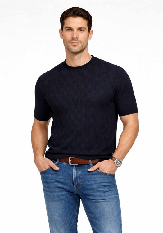 Karl Lagerfeld Polo Μπλούζα Knit Crewneck - 655006 562301 690 Blue