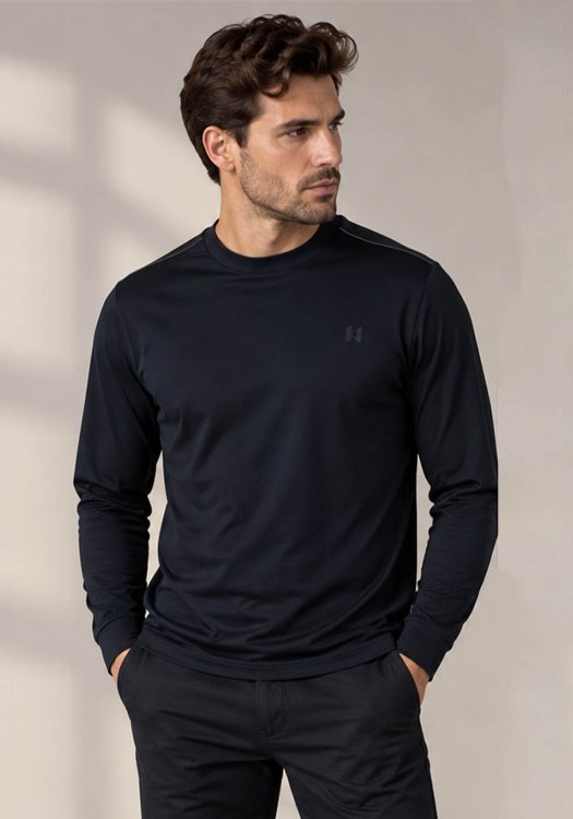 Karl Lagerfeld T Shirt Crewneck LS - 755003 564200 690 Navy