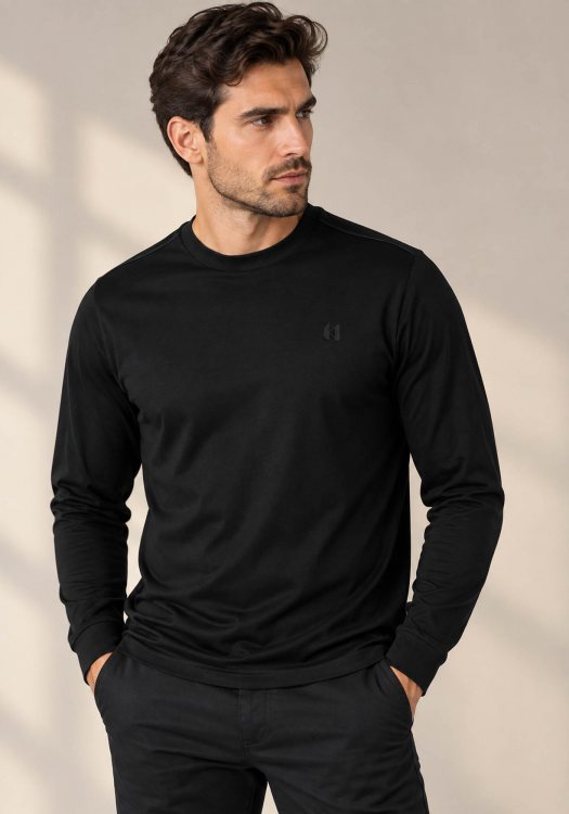 Karl Lagerfeld T Shirt Crewneck LS - 755003 564200 990 Black