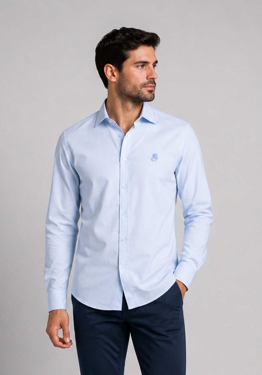 Karl Lagerfeld Πουκάμισο Iconic - 605192 563784 620 Light Blue
