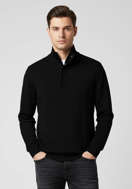 Karl Lagerfeld Pullover της σειράς Knit Troyer - 655005 554399 990 Black