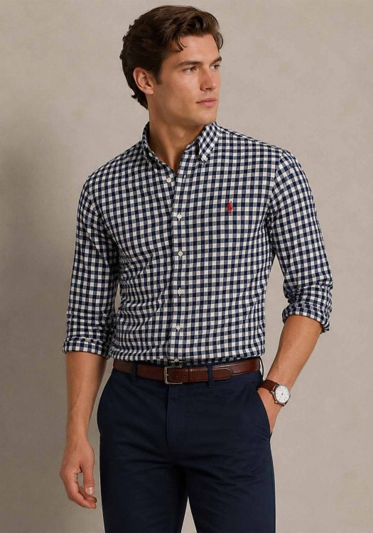 Polo Ralph Lauren Πουκάμισο Check  - 710577539 008 Blue  White