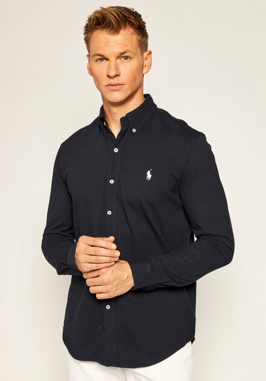 Polo Ralph Lauren Πουκάμισο της σειράς Featherweight Mesh - 710654408 016 Aniator Navy
