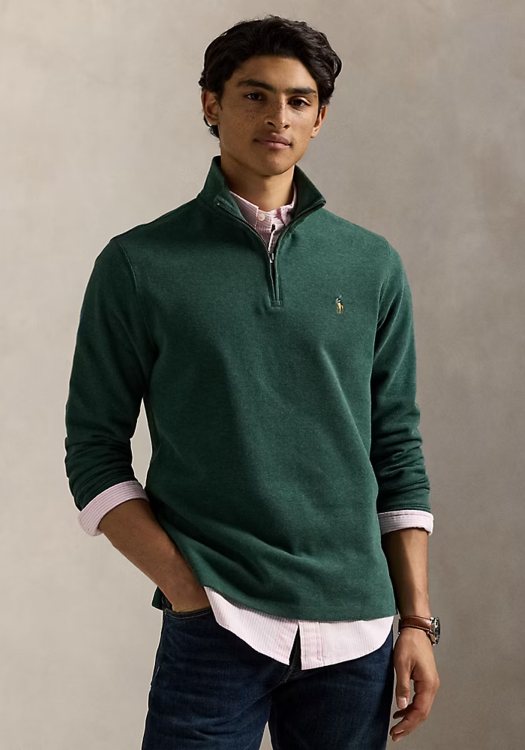 Polo Ralph Rauren Half Zip της σειράς Zip Pullover - 710671929 032 Scotch Pine Heather