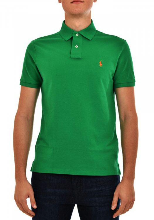 Ανδρική Mesh Polo Μπλούζα σε Custom Slim γραμμή - 710680784 144 Green