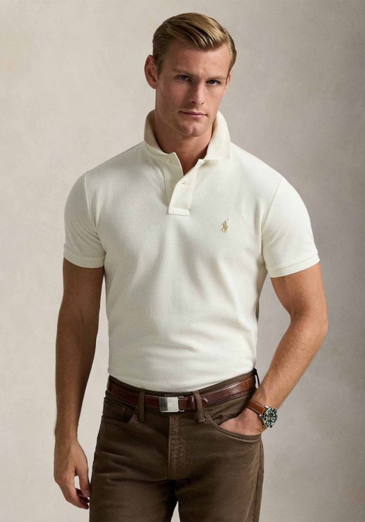 Polo Ralph Lauren Polo Μπλούζα Stretch Mesh - 710680784 372 Cream