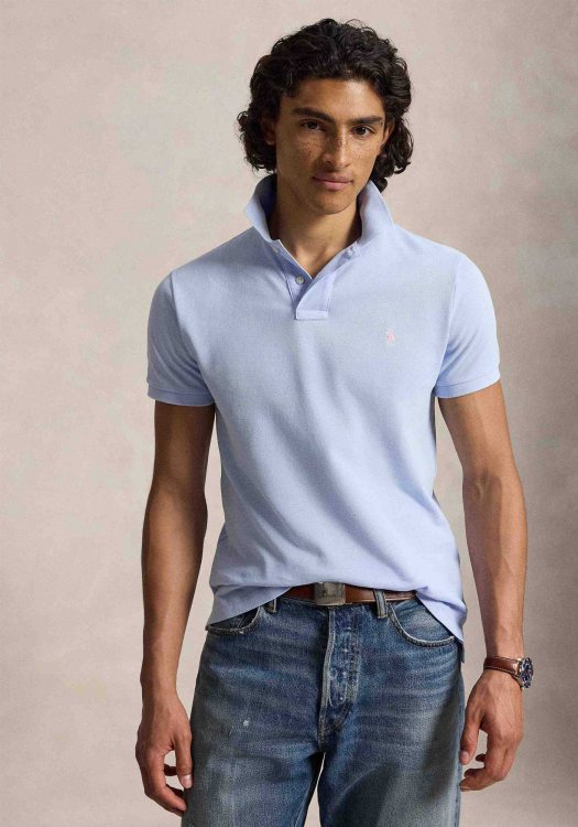 Polo Ralph Lauren Polo Μπλούζα Stretch Mesh - 710680784 531 Pebble Blue