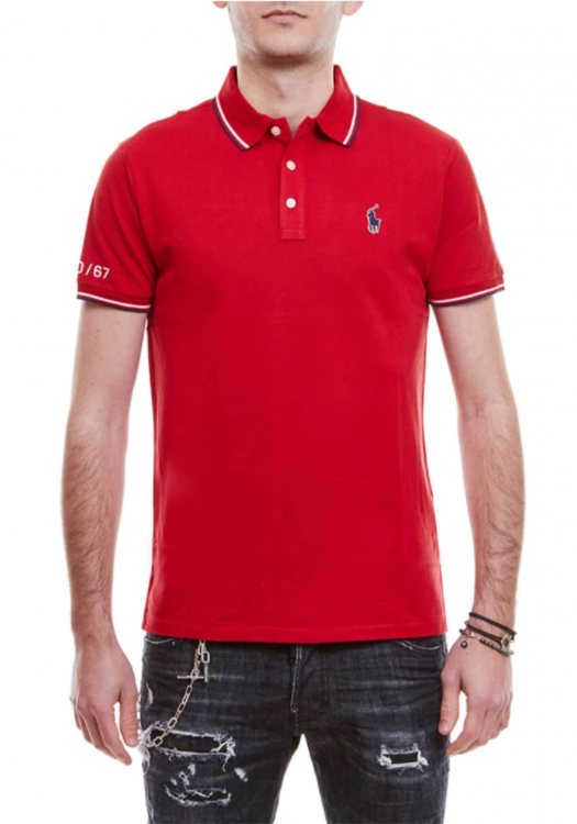 Polo Ralph Lauren Mesh Polo Shirt σε Custom Slim γραμμή - 710695596 004 Red