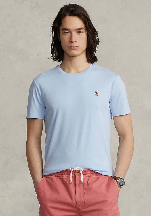  Polo Ralph Lauren Μπλούζα της σειράς Soft Cotton - 710740727 005 Light Blue