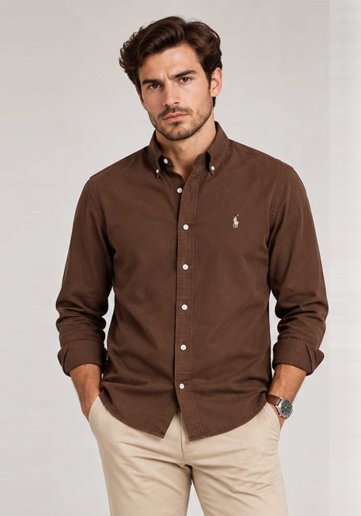 Polo Ralph Lauren Πουκάμισο Oxford - 710805564 519 Brown