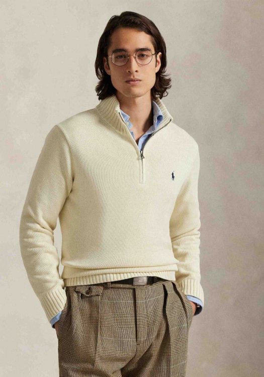 Polo Ralph Lauren Half Zip Semi Turtleneck - 710859939 503 Off White