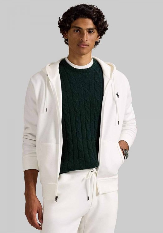 Polo Ralph Lauren Ζακέτα με κουκούλα Double-Knit - 710881517 083 White Black