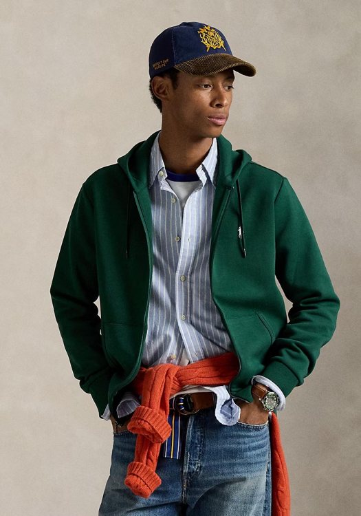 Polo Ralph Lauren Ζακέτα με κουκούλα της σειράς Double-Knit - 710881517 098 Vintage Pine