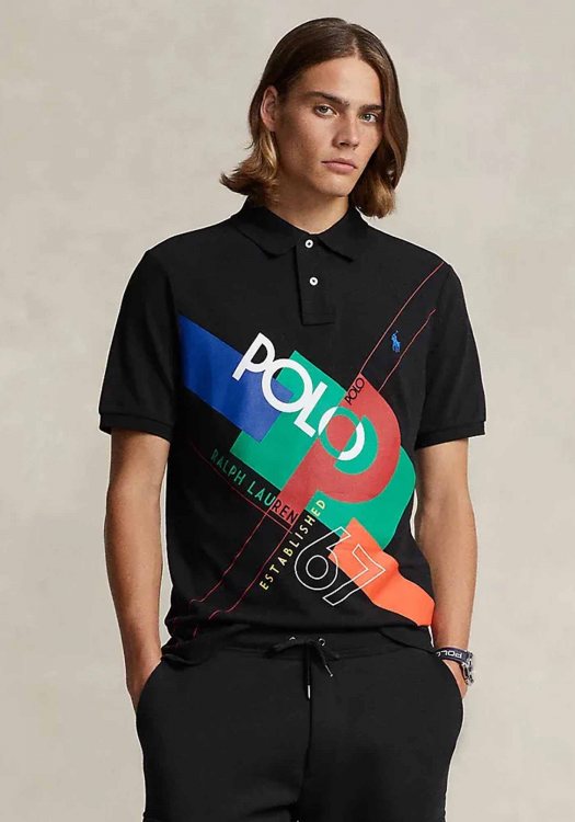 Polo Ralph Lauren Polo Μπλούζα της σειράς Mesh Polo - 710927057 001 Black