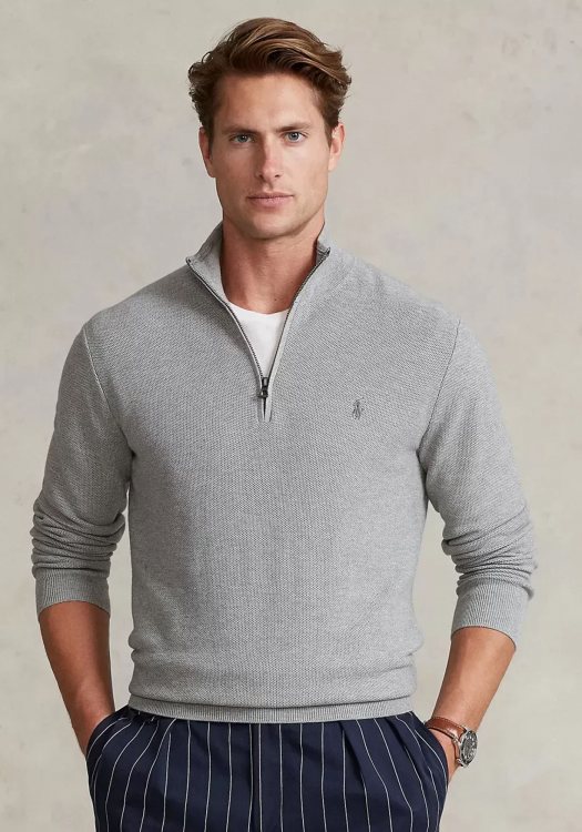 Polo Ralph Lauren Half Zip της σειράς Jumper - 710932304 002 Grey
