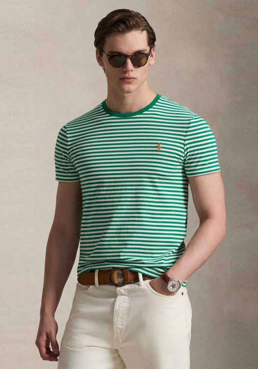 Polo Ralph Lauren Μπλούζα Striped Jersey - 710956828 500 White Green