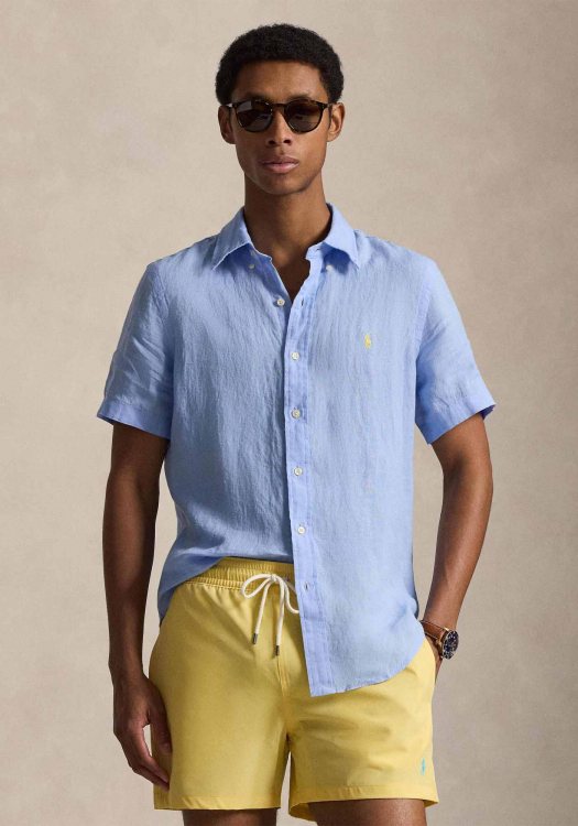 Polo Ralph Lauren Πουκάμισο Linen - 710968912 501 Light Blue