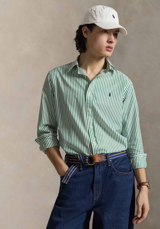 Polo Ralph Lauren Πουκάμισο Striped - 710B15595 003 White Green