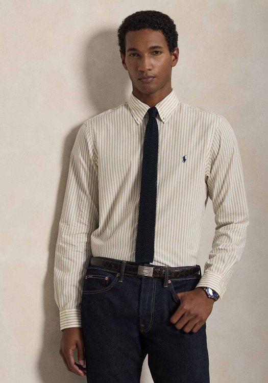 Polo Ralph Lauren Πουκάμισο Striped - 710B15595 007 White Beige