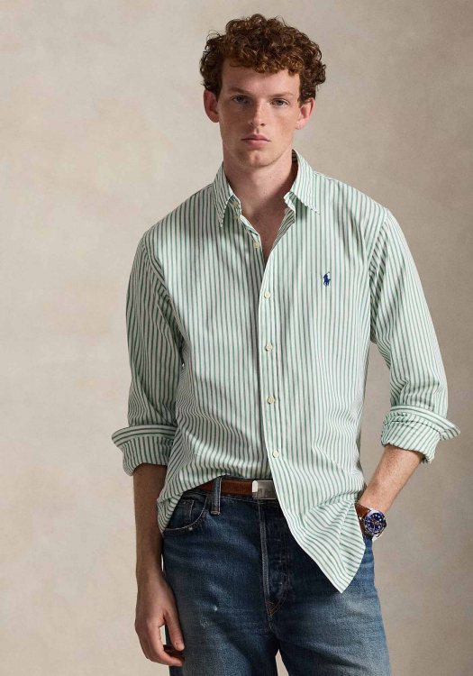 Polo Ralph Lauren Πουκάμισο Stripe - 710P07019 002 White Seafoam