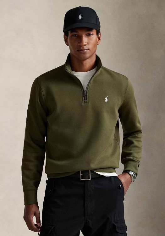 Polo Ralph Lauren Half Zip Jersey της σειράς Quarter - 710P06234 008 Dusty Olive