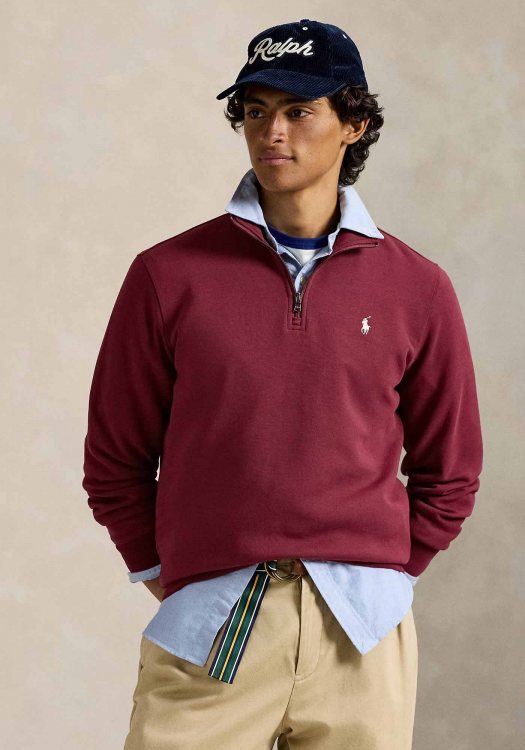 Polo Ralph Lauren Half Zip Jersey της σειράς Quarter - 710P06234 011 Bordo